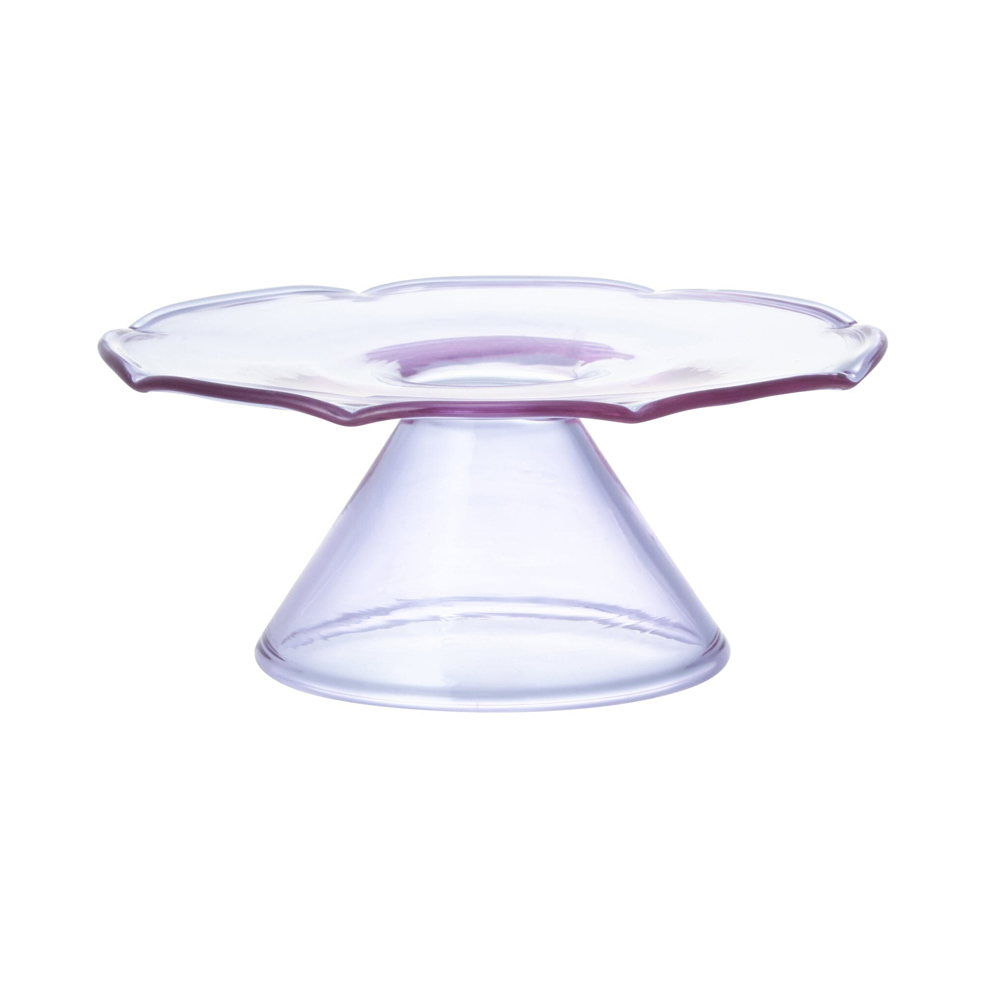 Elegant Purple Glass Flower Cake Stand - Perfect for Wedding, Birthday & Dessert Displays