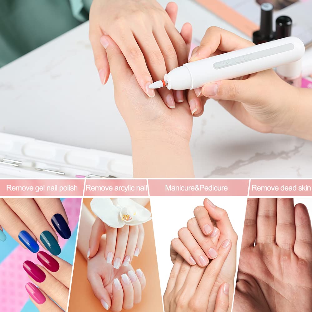 TOUCHBeauty Cordless Nail Drill Kit - Professional Rechargeable Electric Nail File for Manicure & Pedicure | Perfect for Home Salon, Nail Art & DIY Nail Care