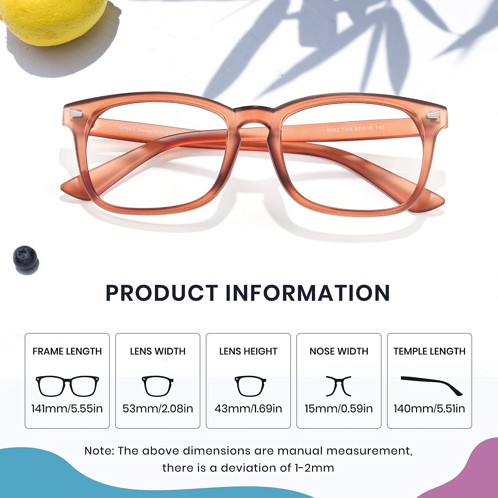 Cyxus Blue Light Blocking Glasses for Men & Women - Anti Eye Strain, UV Protection, Computer & Gaming Glasses - Perfect for Office Work, Online Classes & Screen Time
