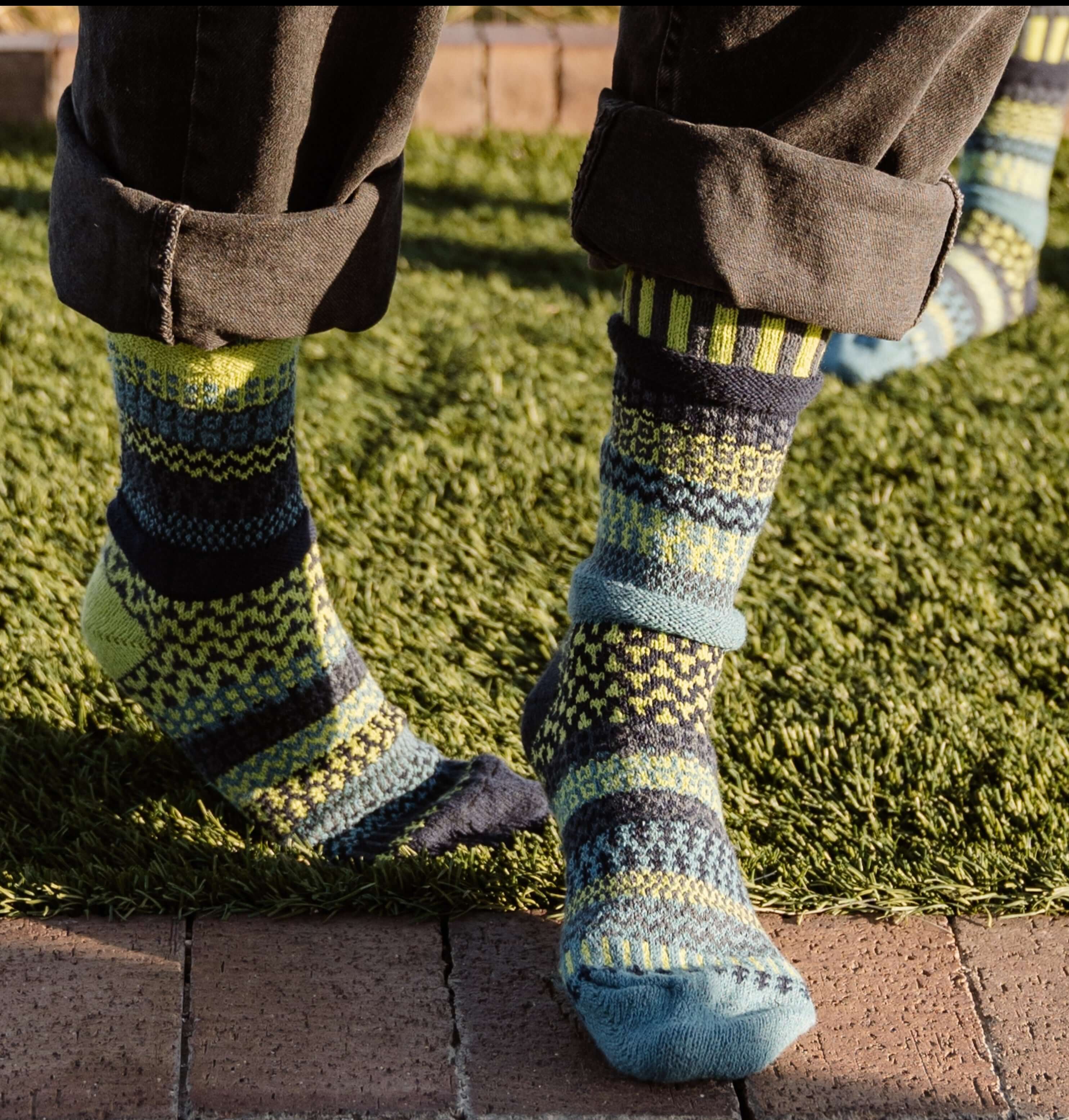 LEMONGRASS Knitted Crew Socks - Made in USA - Soft & Comfortable Cotton Socks for Men & Women - Perfect for Everyday Wear, Work & Casual Outfits