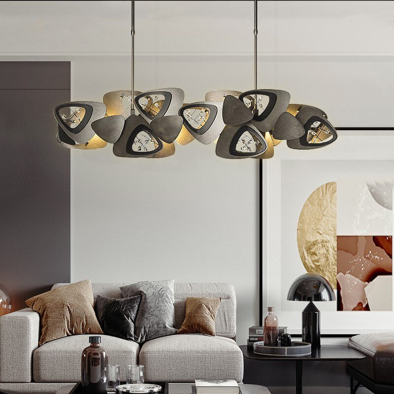 Modern Crystal Triangle Kitchen Island Lighting Chandelier - Elegant Pendant Light for Dining Room, Bar Counter, and Home Decor - Perfect for Farmhouse, Contemporary, and Industrial Style Spaces