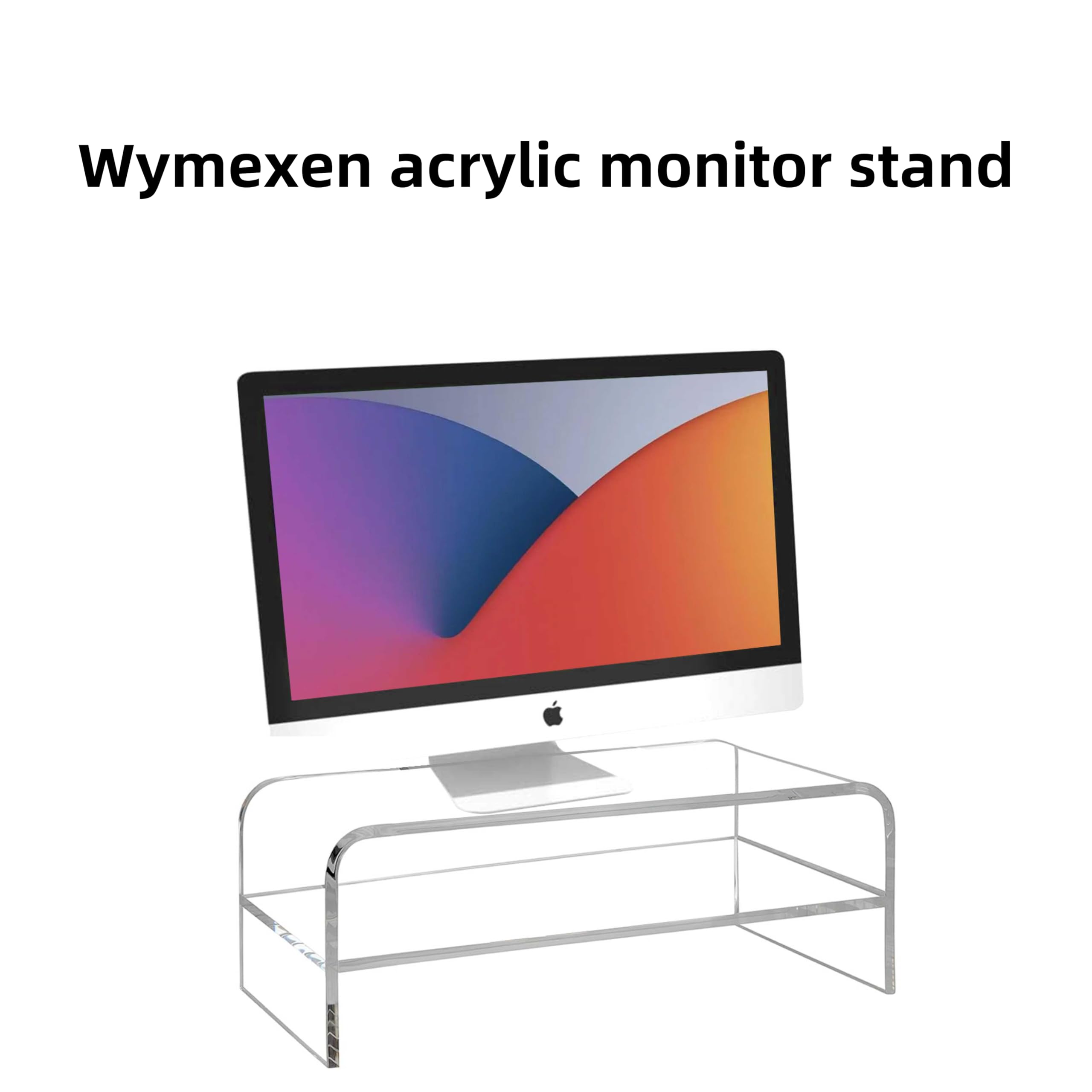 Wymexen 2-Tier Acrylic Monitor Stand Riser - 16 Inch Clear Computer Monitor Stand for iMac, PC, Desktop, Laptop & TV with Storage Space - Perfect for Home Office & Workspace Organization