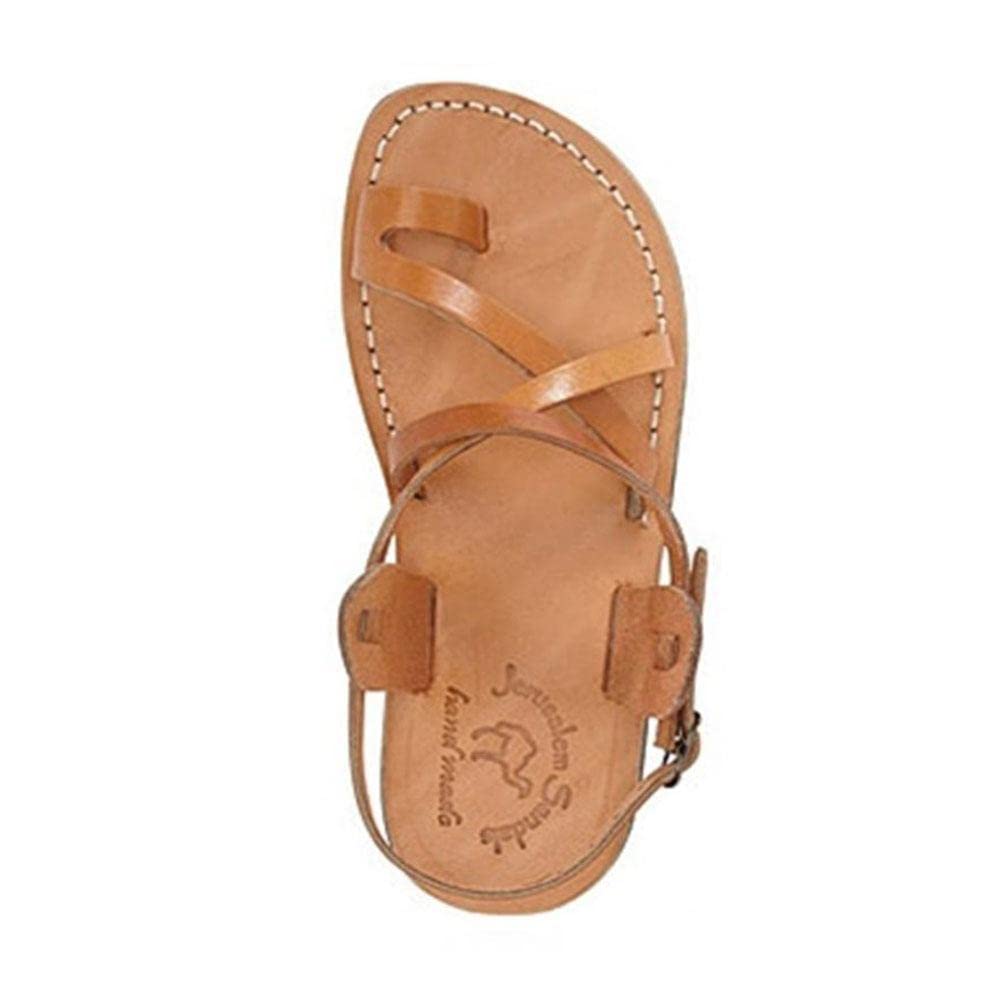 The Good Shepherd Buckle Leather Toe Loop Sandals for Men - Comfortable Casual Summer Footwear for Beach, Walking & Outdoor Activities