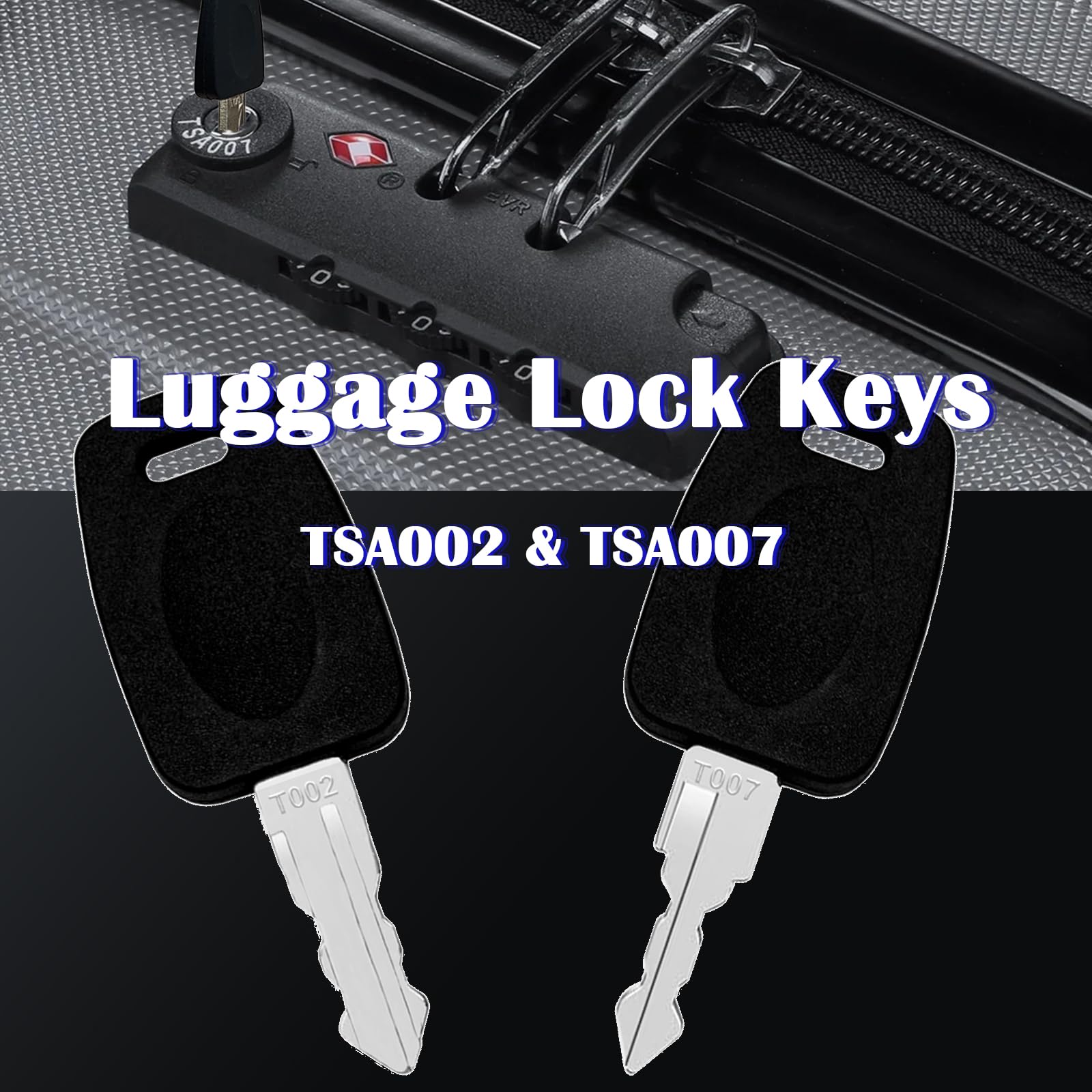 TSA002 TSA007 Replacement Luggage Lock Keys - 4 Pack, Compatible with Most TSA Approved Suitcase & Travel Bag Password Locks - Perfect for Airport Security Checks and Lost Key Replacement