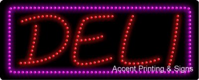 High Impact Deli Flashing Animated LED Sign - Energy Efficient & Eye-Catching for Restaurants, Bars, and Retail Stores