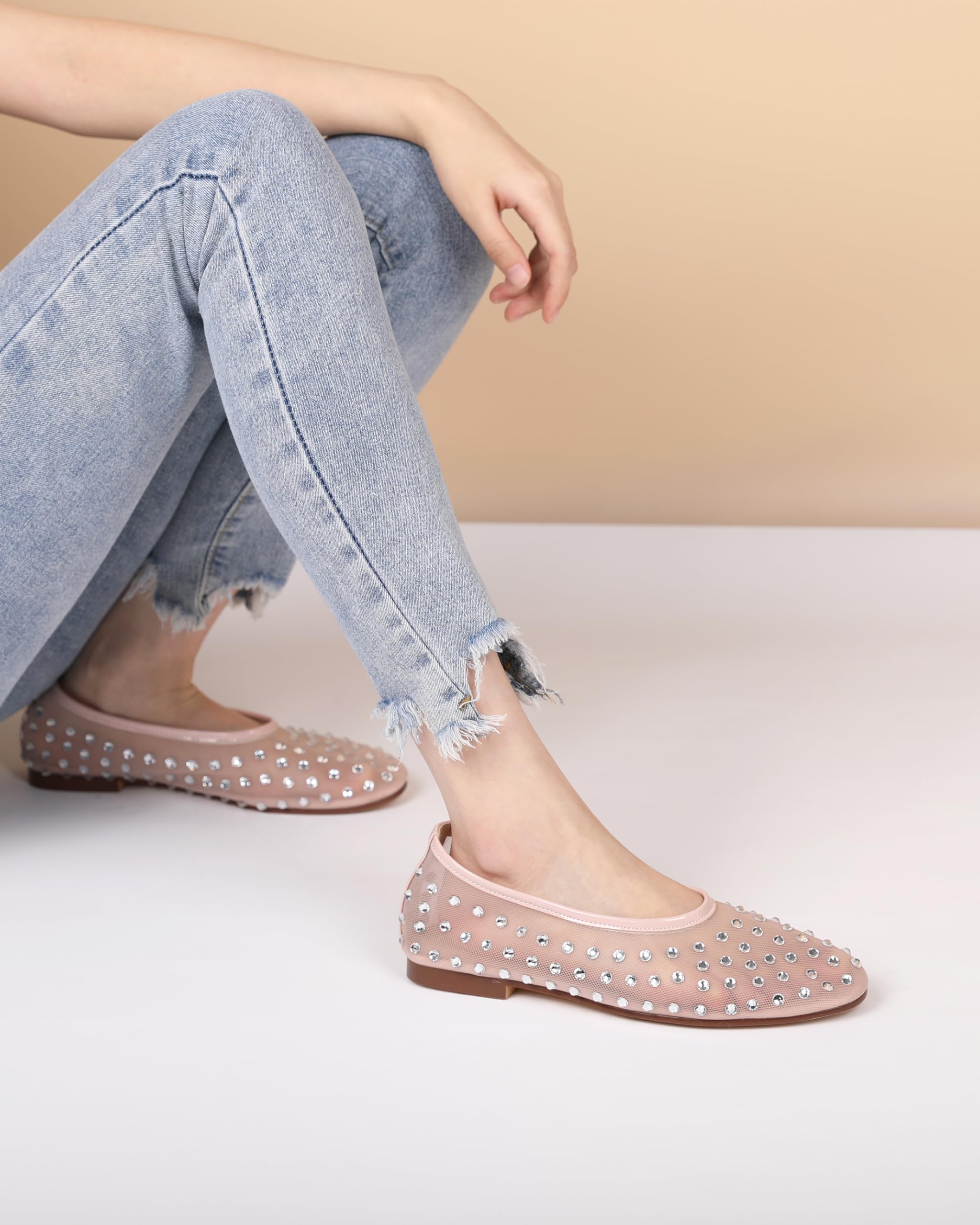 Eldof Women's Round Toe Slip On Ballet Flats - Comfortable Dress Shoes for Work, Office & Casual Wear