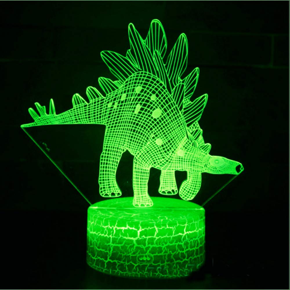 3D Dinosaur Dragon Night Light - LED Touch Switch Table Lamp with 7 Color Changing Modes | Optical Illusion Decor for Kids Room, Birthday Gift, Christmas Home Decoration | Perfect for Bedtime, Nursery, and Playroom Lighting