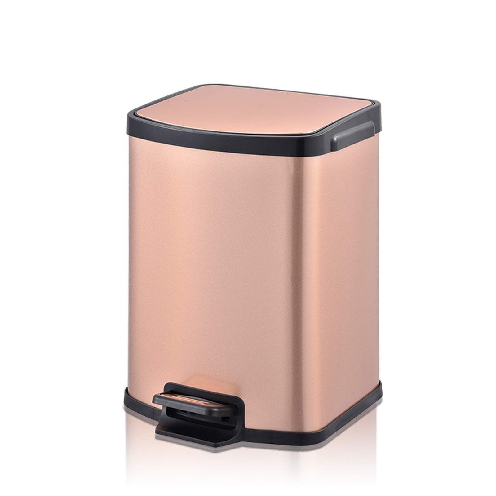 QTBH Stainless Steel Pedal Trash Can - Modern Household Garbage Bin with Collapsible Design, 5 Color Options for Kitchen, Office & Bathroom Waste Disposal
