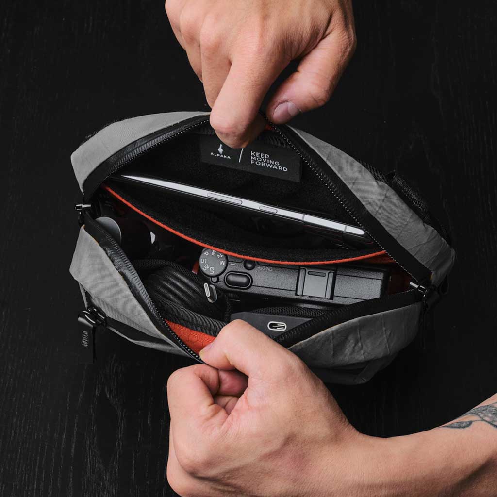 Go Sling Nano Slate Grey X Pac - Ultra Lightweight Crossbody Sling Bag for Travel, Hiking & Everyday Use - Waterproof & Durable Design for Outdoor Adventures