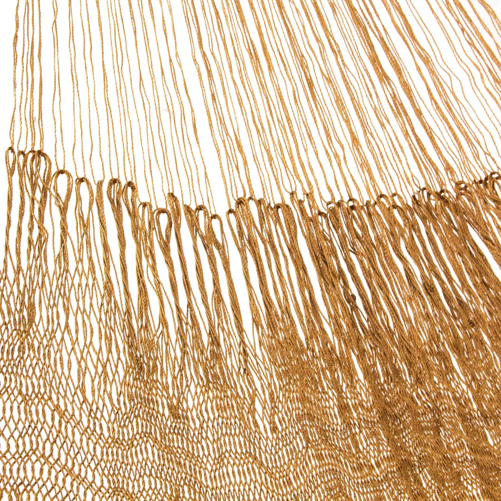 NOVICA Handwoven Mayan Rope Hammock - Glowing Copper Brown Nylon Single Hammock for Outdoor Relaxation | Perfect for Backyard, Beach & Patio Use