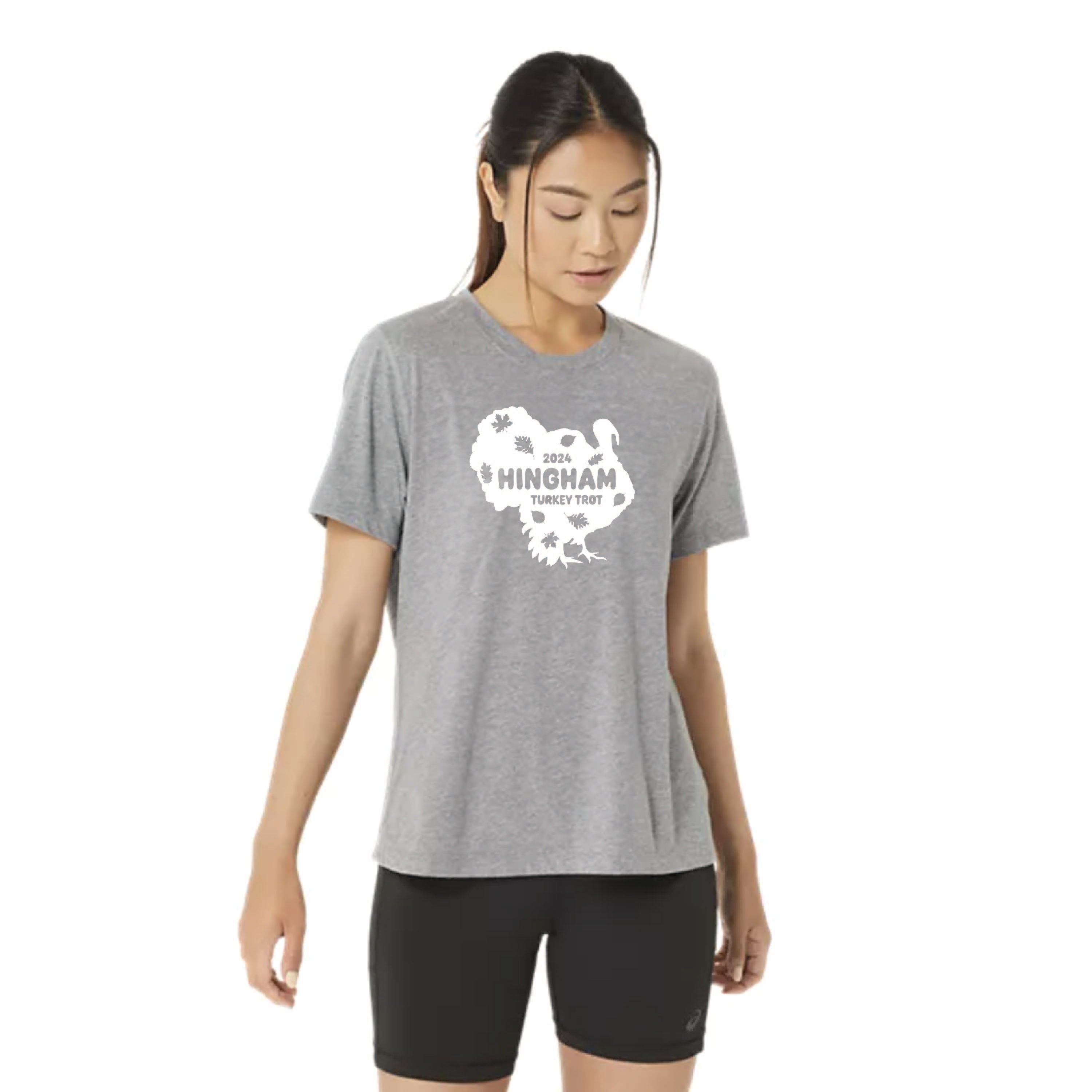 Asics Women's Running T-Shirt for Hingham Turkey Trot 2024 - Lightweight Breathable Performance Tee (Style 1011438967) - Perfect for 5K Races, Charity Runs & Thanksgiving Day Events
