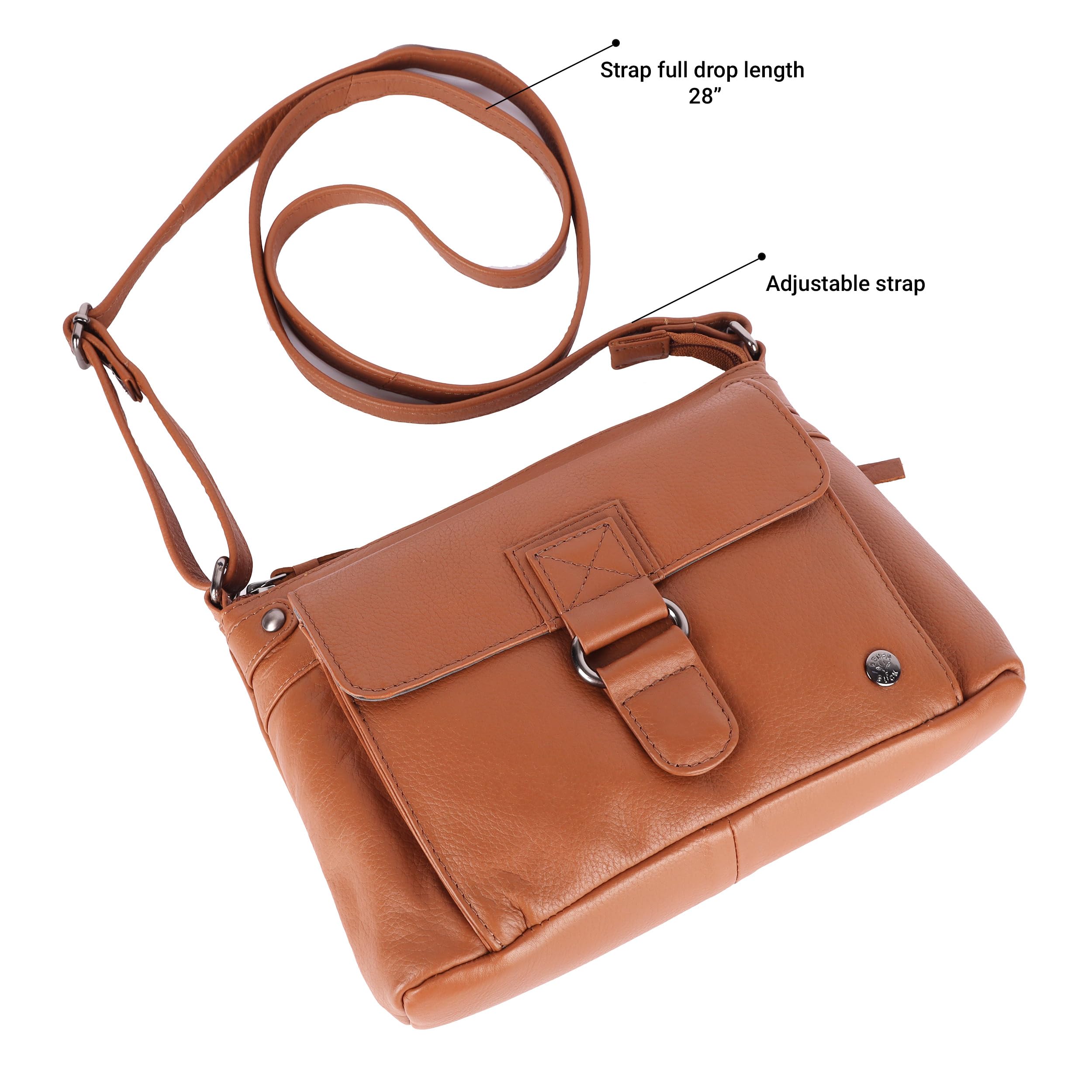 Lucy Small Soft Leather Crossbody Handbag for Women - Stylish & Lightweight Purse for Everyday Use, Travel & Date Night