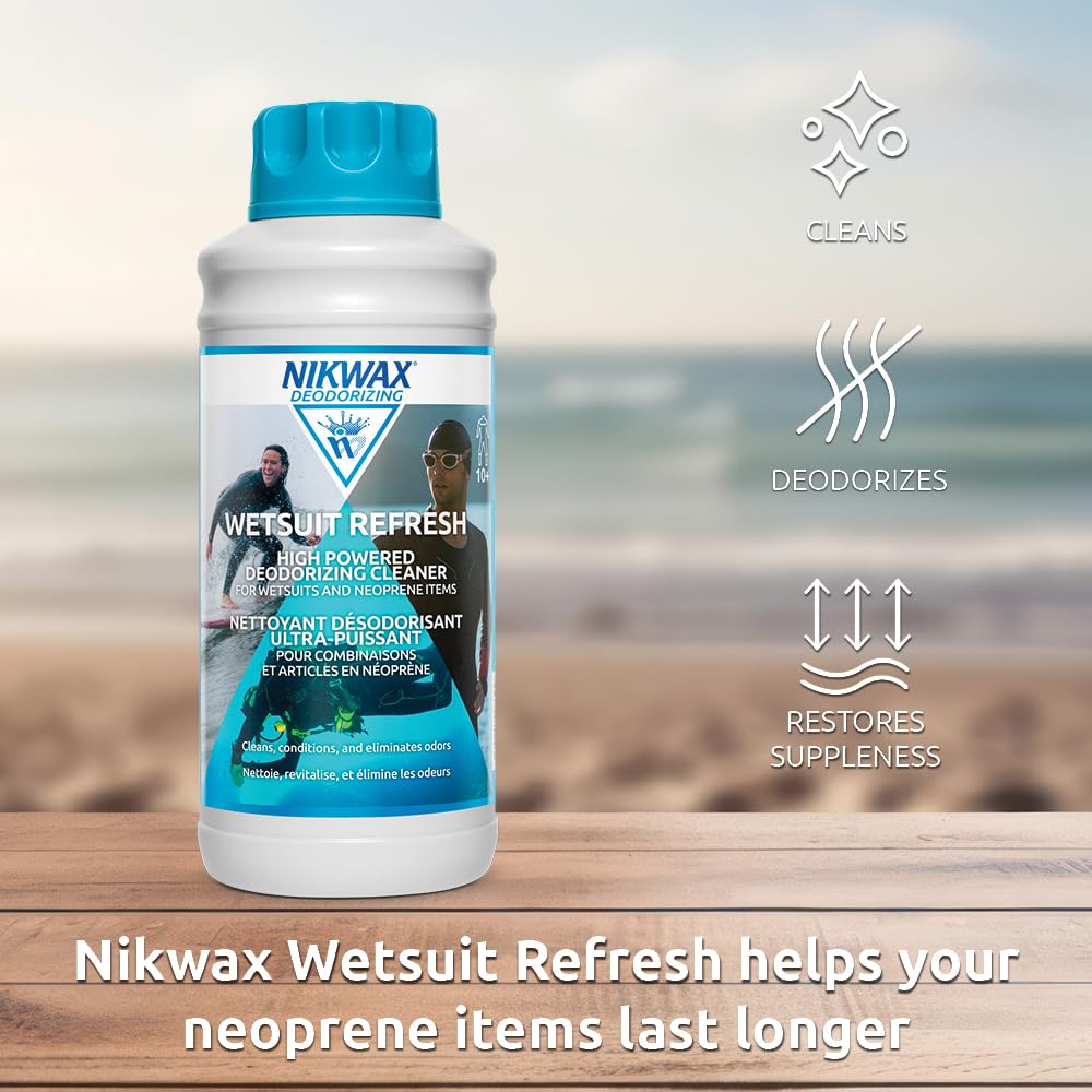 Nikwax Wetsuit Refresh 1L - Wetsuit Cleaner & Conditioner for Neoprene Gear | Cleans, Deodorizes & Protects Wetsuits, Booties & Accessories | Ideal for Surfing, Diving & Water Sports