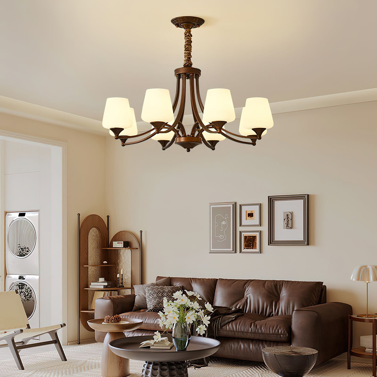 Adalyn Crystal Chandelier - Modern 6-Light Ceiling Fixture with LED Bulbs for Dining Room, Living Room & Bedroom Lighting