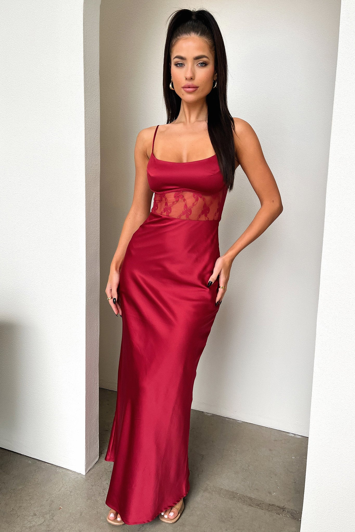 Azaria Women's Red Maxi Dress - Flowy Long Summer Dress for Beach, Vacation & Casual Wear