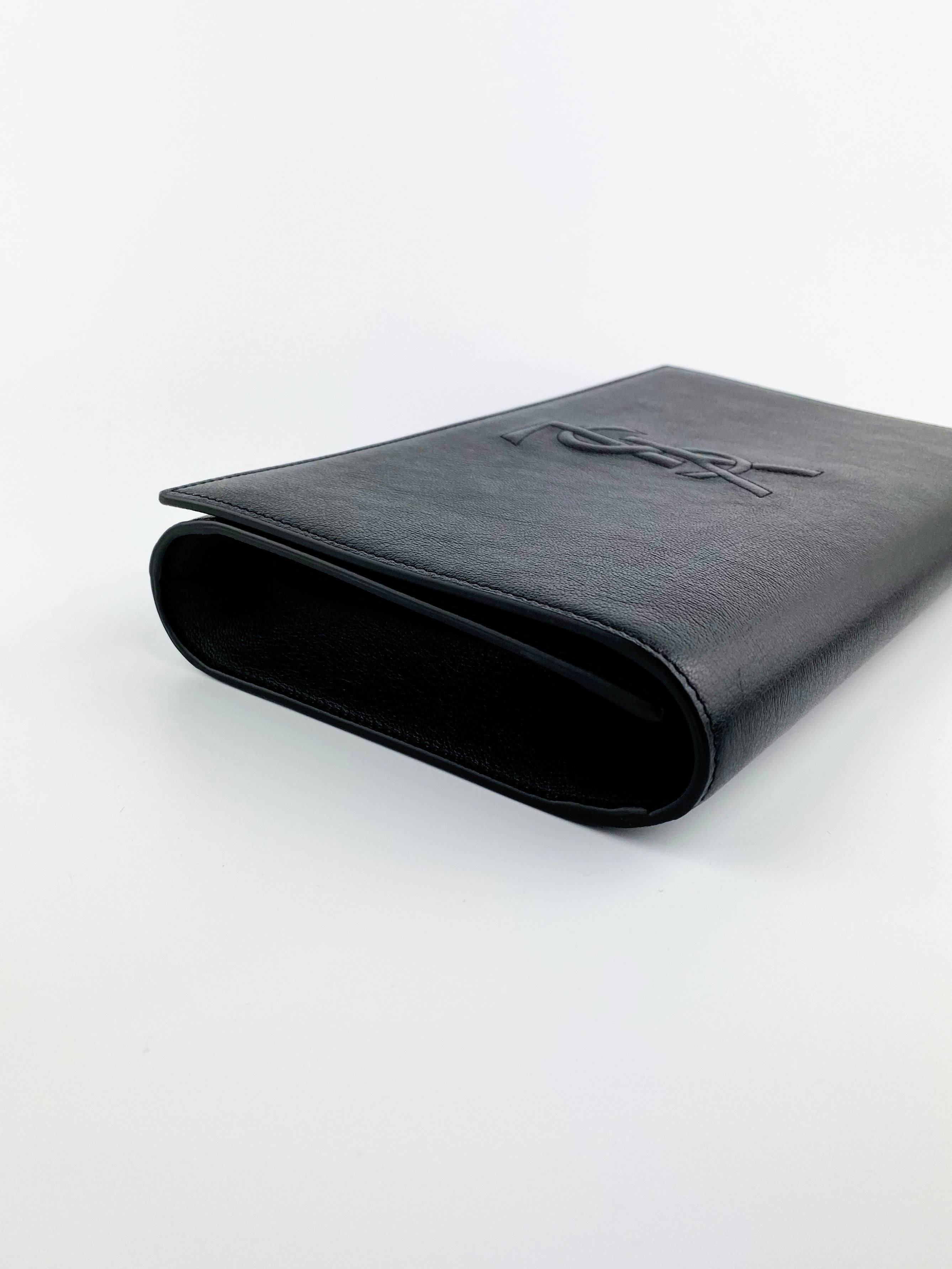 Saint Laurent Black Belle du Jour Clutch Bag - Luxury Designer Evening Clutch for Women | Perfect for Parties, Weddings & Special Occasions