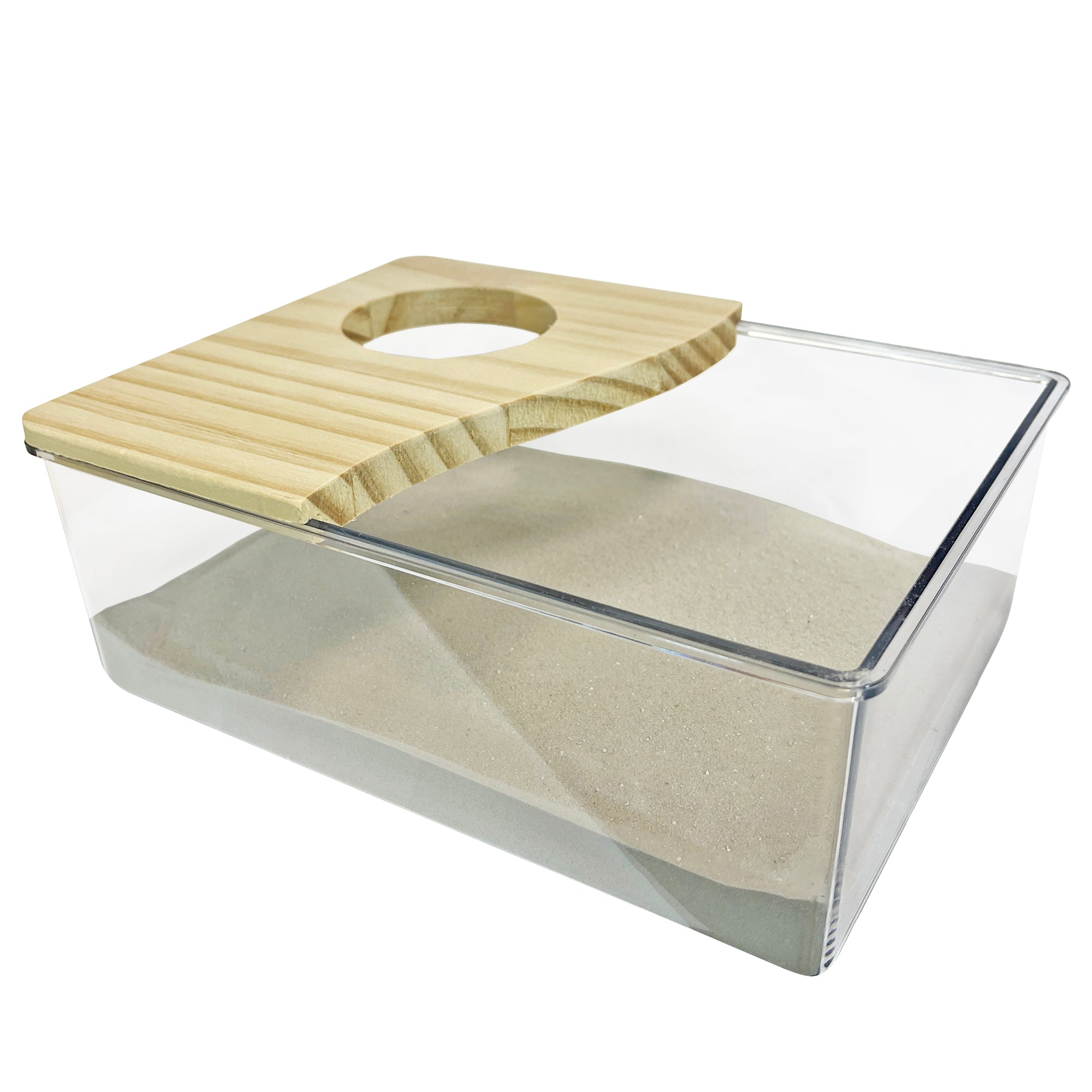 Premium Acrylic Sand Bath for Reptiles & Small Pets - Transparent Habitat for Bearded Dragons, Geckos & Snakes - Ideal for Basking, Digging & Natural Behavior Stimulation