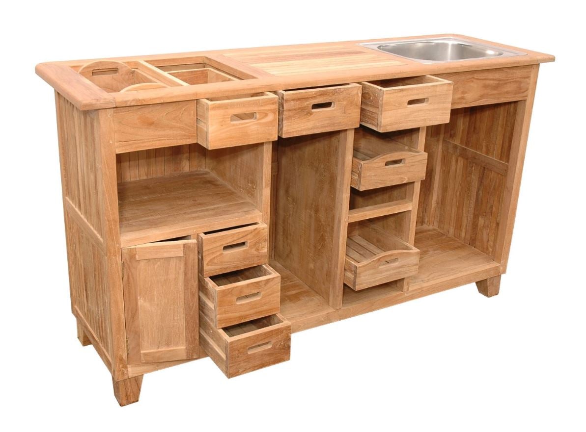 Anderson Teak Safari Bar Table TB 6620BT - Outdoor Patio Furniture for Poolside, Deck, and Garden Dining - Weather-Resistant Teak Wood Counter Height Table