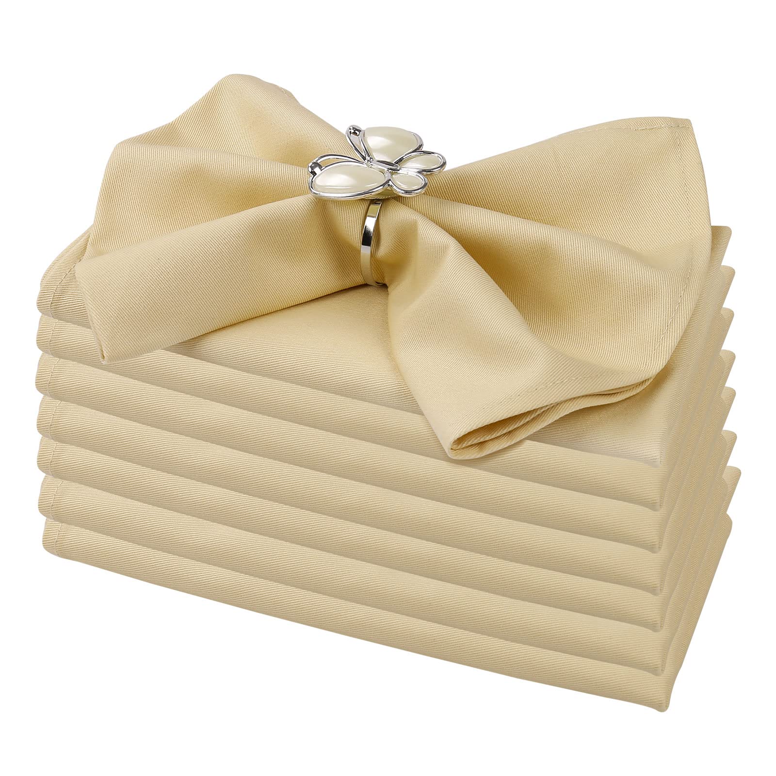 Premium Beige Cotton Napkins Set of 6 - 100% Washable & Reusable Cloth Dinner Napkins for Wedding, Holiday & Everyday Use | Elegant Table Decor for Fine Dining, Parties & Special Occasions