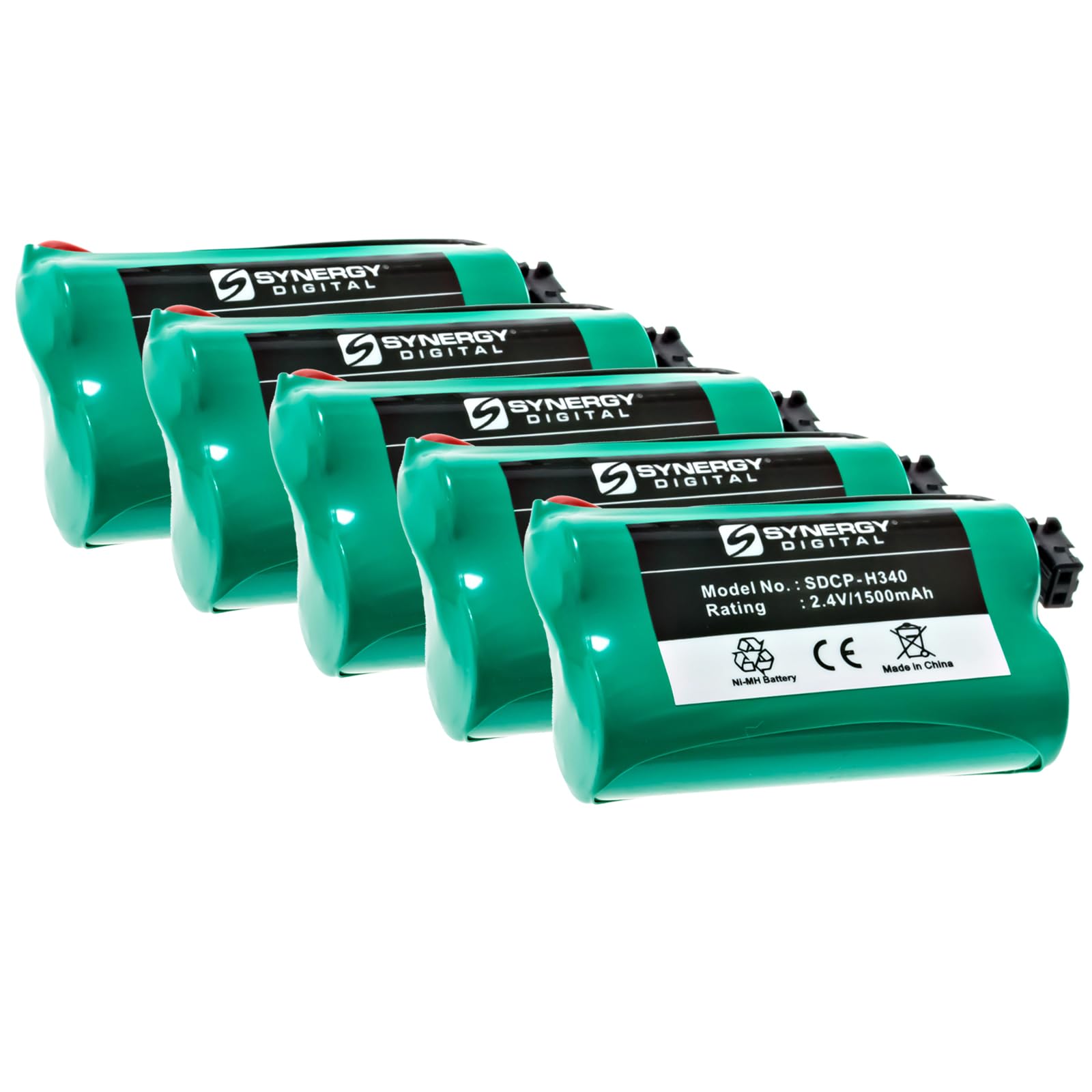 Synergy Digital Rechargeable Cordless Phone Batteries - 5 Pack Ni-MH 2.4V 1500mAh Replacement for Memorex BP-904 & BT-904 Models - Perfect for Home/Office Cordless Phones with Long-Lasting Power