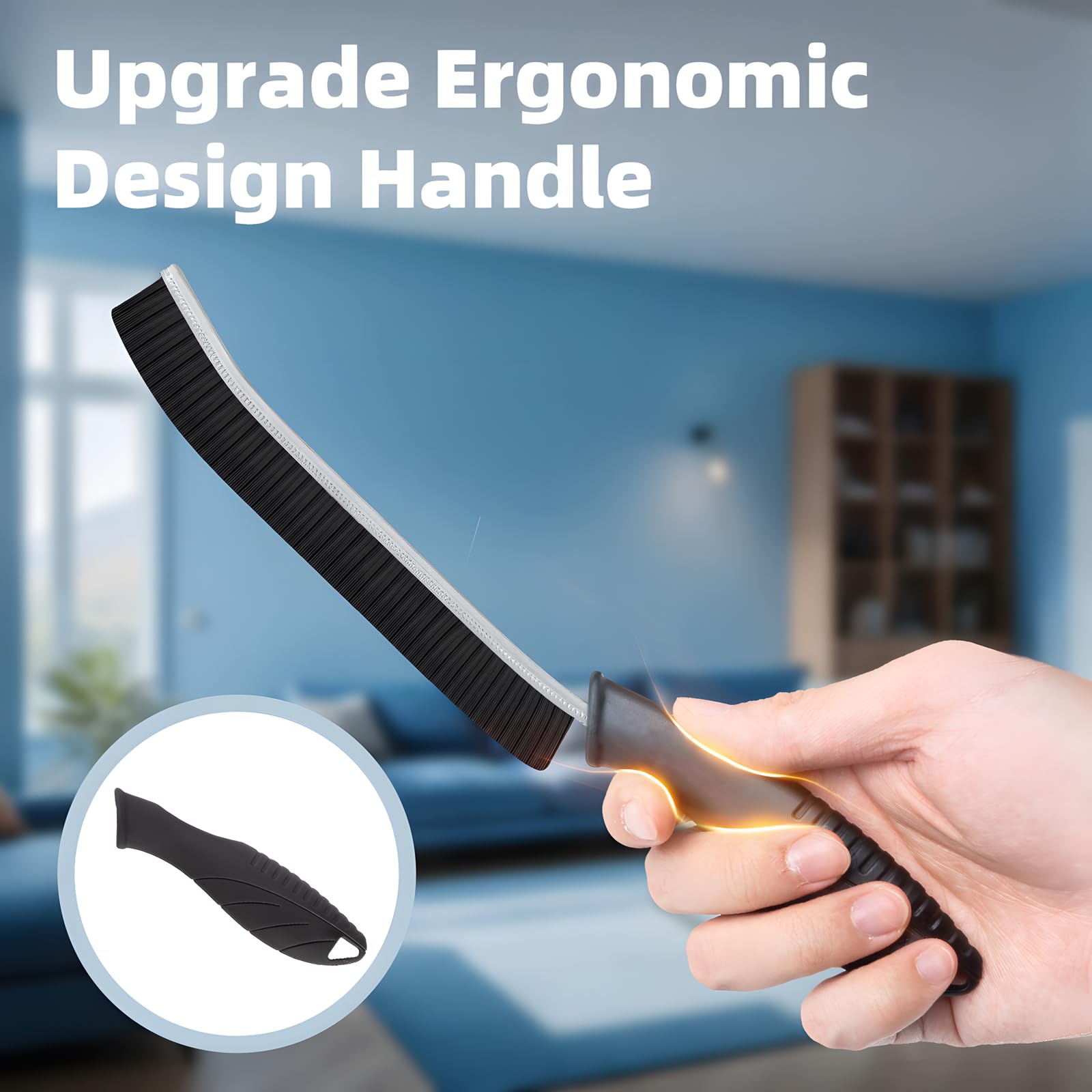 3-Pack Water Bottle Cleaning Brushes with Long Handle - Small Gap Cleaner for Tight Spaces, Cups, Keyboards, Dishes, Wine Bottles & Kitchen Sinks - Perfect for Home, Office & Travel Use (Grey Handles)