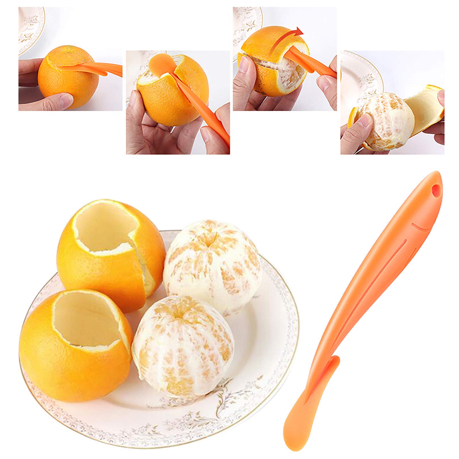 Ergonomic Orange Peeler with Curved Handle - Easy Fruit Slicer & Peeler for Kitchen Use