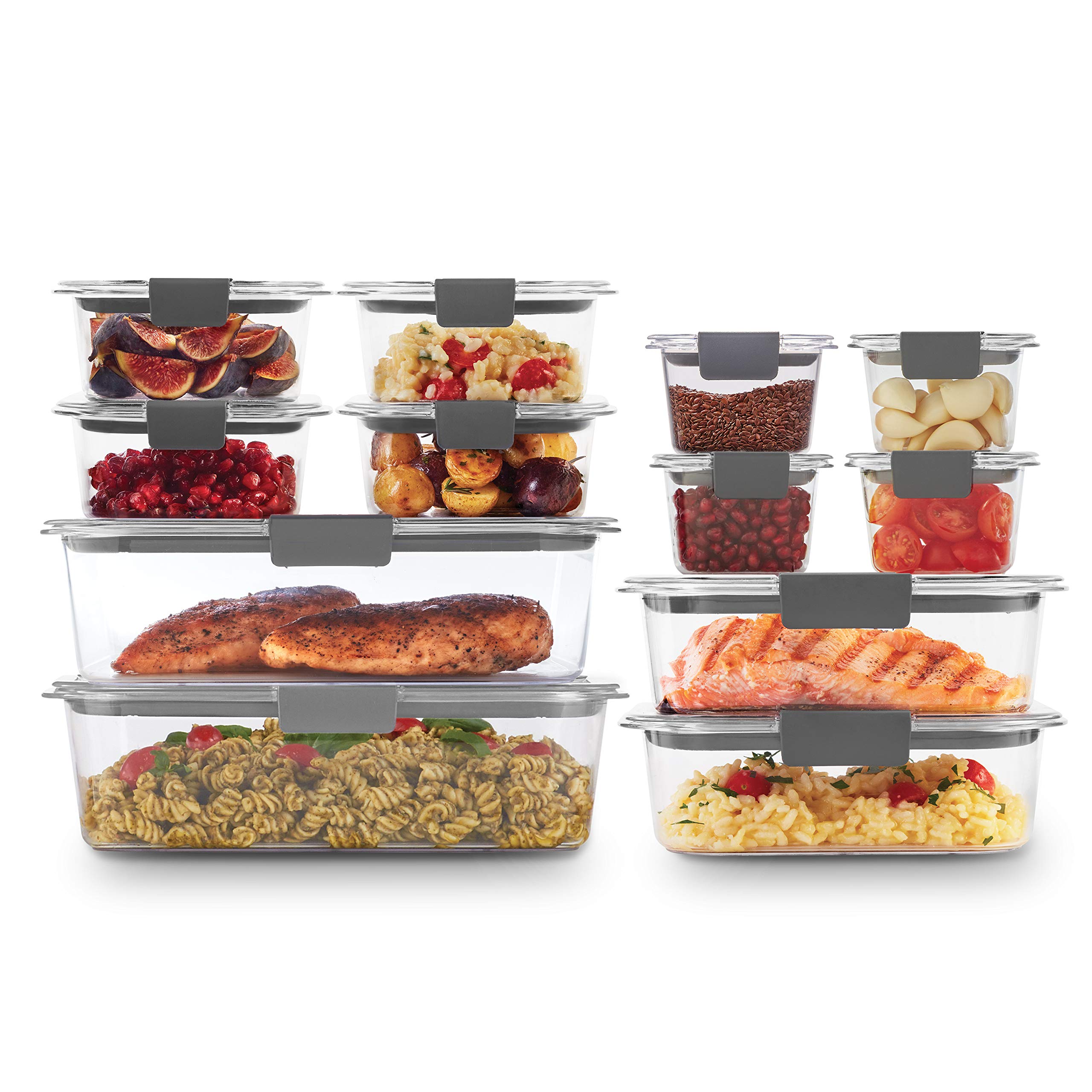 Rubbermaid Brilliance 24-Piece Leak-Proof Food Storage Containers with Lids | BPA-Free Plastic Kitchen Organization Set | Perfect for Meal Prep, Leftovers & Pantry Storage