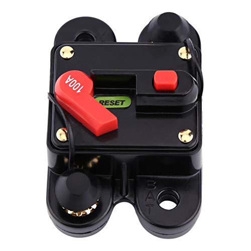 12V-24V DC Waterproof Circuit Breaker Fuse Holder 100A - Heavy Duty Electric Disconnector for Car, RV, Marine & Industrial Applications - Weatherproof Protection for Large Electrical Appliances