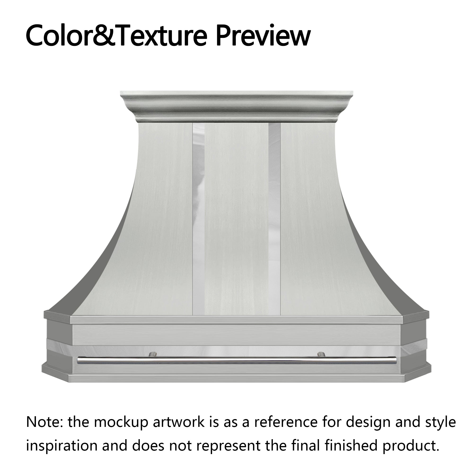 RHM Custom Stainless Steel Curved Range Hood with Bands - H3 C 2STRM Model | Professional Kitchen Ventilation for Home & Restaurant Use
