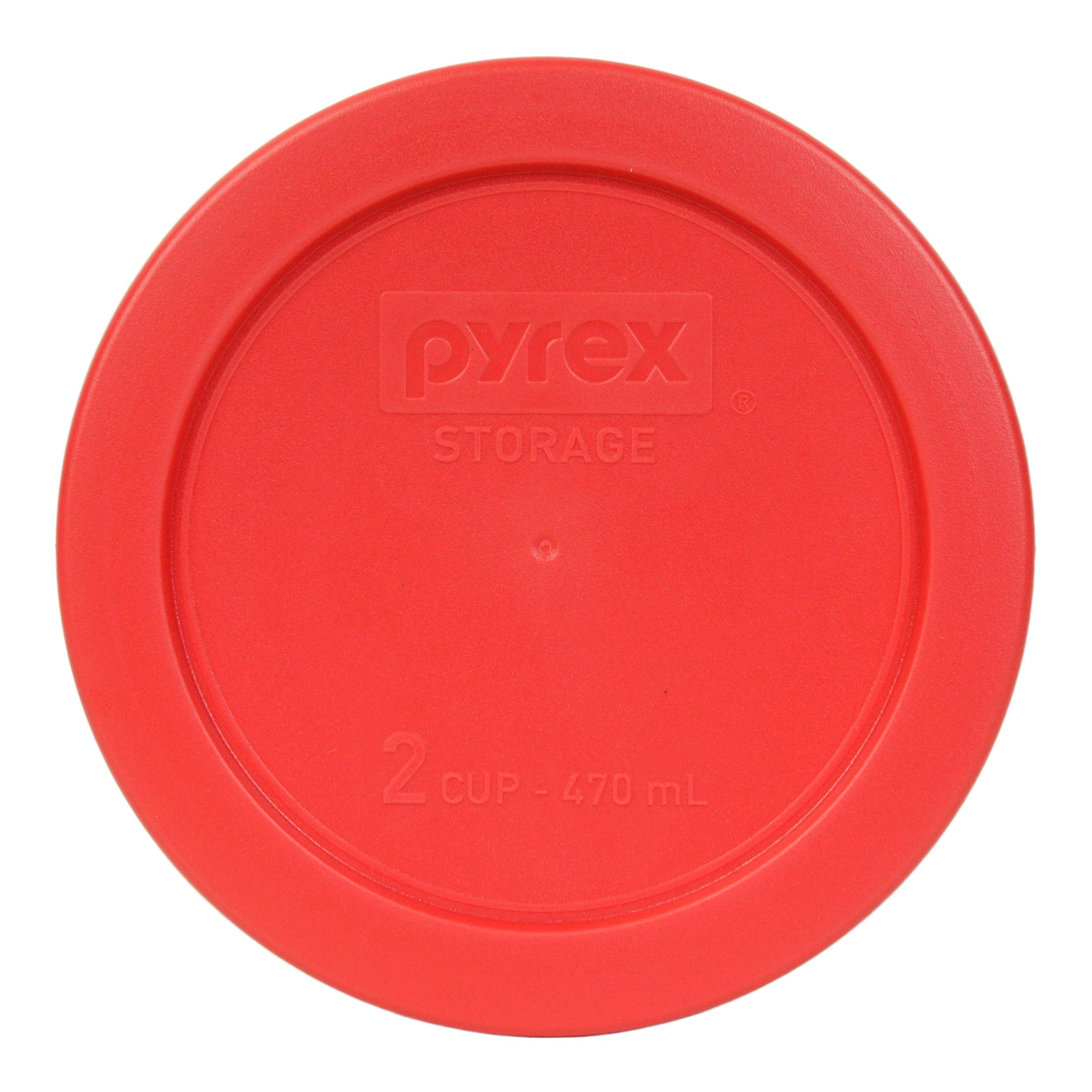 Pyrex 1 Cup, 2 Cup, 3 Cup & 4 Cup Red Replacement Food Storage Lids (Set of 12) - Airtight Kitchen Containers for Meal Prep, Leftovers & Pantry Organization - Made in USA