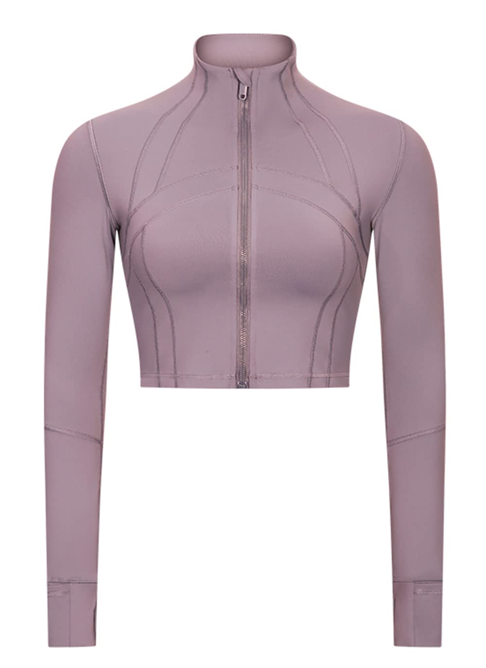 KTILG Women's Lightweight Zip-Up Workout Jacket with Thumb Holes - Breathable Running & Yoga Jacket for Gym, Sports & Outdoor Activities
