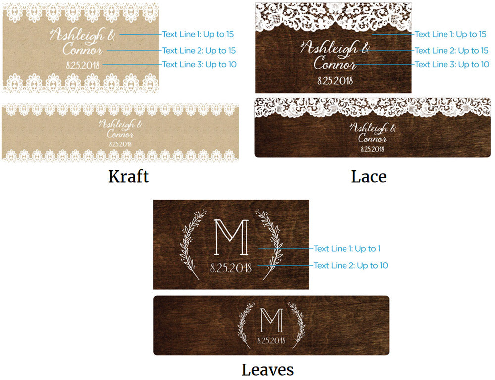 Custom Water Bottle Labels for Weddings - Rustic Charm Personalized Stickers for Party Favors & Events - Perfect for Bridal Showers, Receptions & DIY Decor