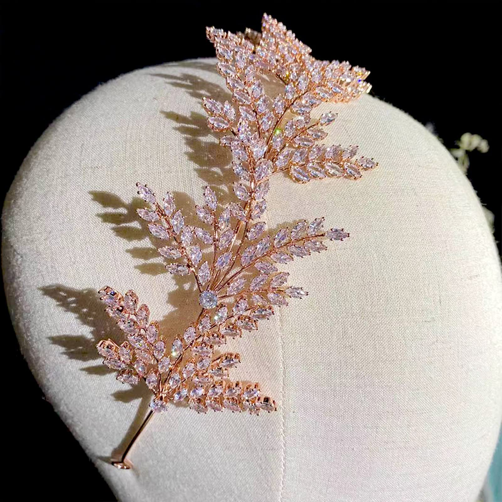 Crystal Leaf Bridal Headband - Elegant Wedding Tiara & Hair Accessories for Brides | Perfect for Weddings, Prom, and Special Occasions
