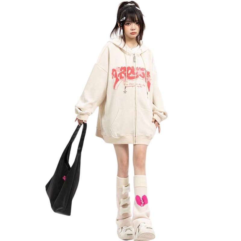 Y2K Graphic Zip Up Hoodies for Women & Men - Aesthetic Star Print Sweatshirts, Gothic Fashion Jackets | Perfect for Streetwear, Retro Outfits & Casual Wear