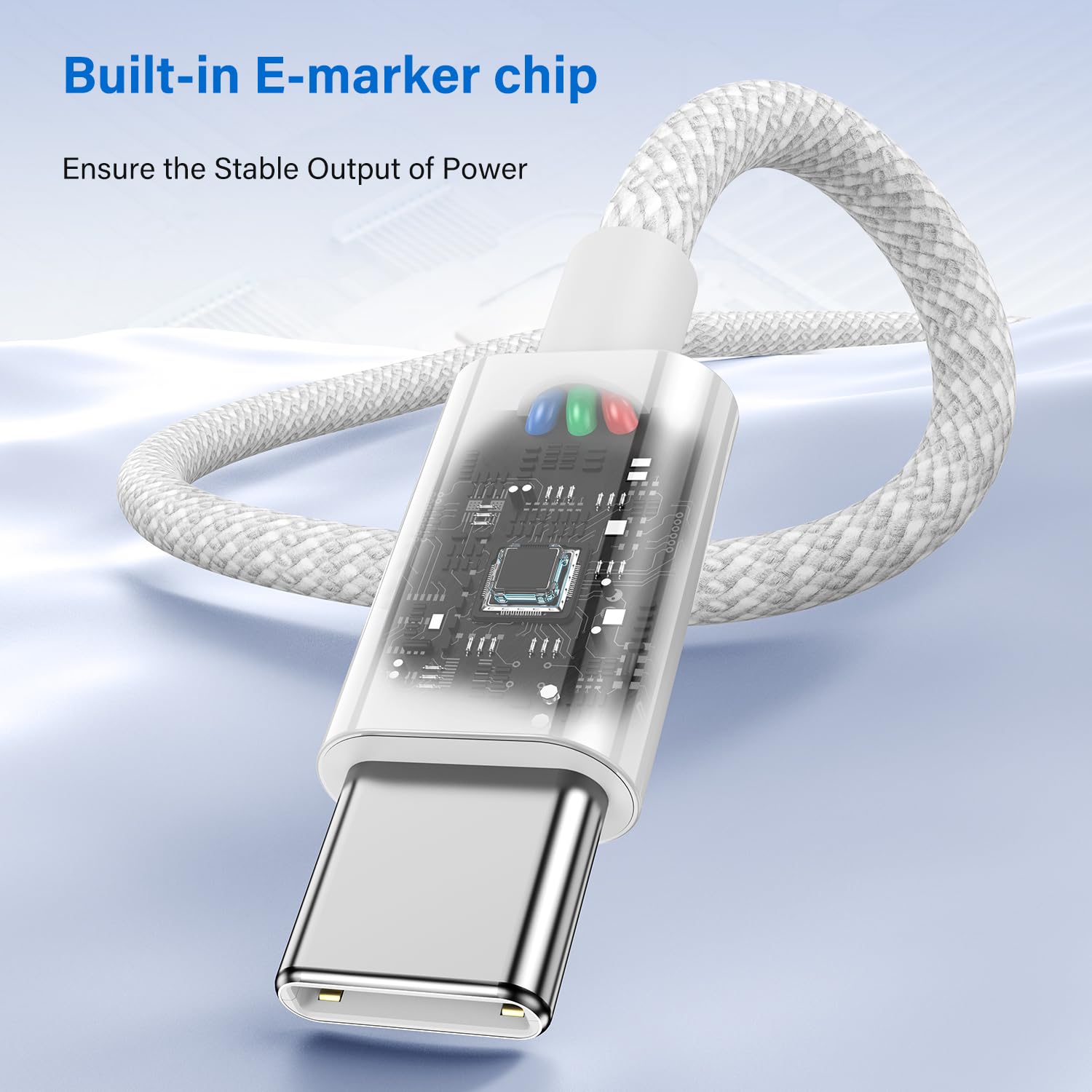 Braided USB C to C Fast Charging Cable for iPhone 15/16 Series - 2 Pack 1M Durable Nylon Cord Compatible with iPhone 16/16 Pro/16 Pro Max/15/15 Plus/15 Pro/15 Pro Max, iPad Pro/Mini & MacBook - Perfect for Home, Office & Travel Charging