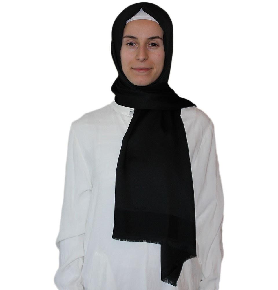 Aker Solid Shawl 1002SLK Black - Elegant Womens Fashion Scarf for Office, Party & Evening Wear - Soft & Lightweight Winter Accessory