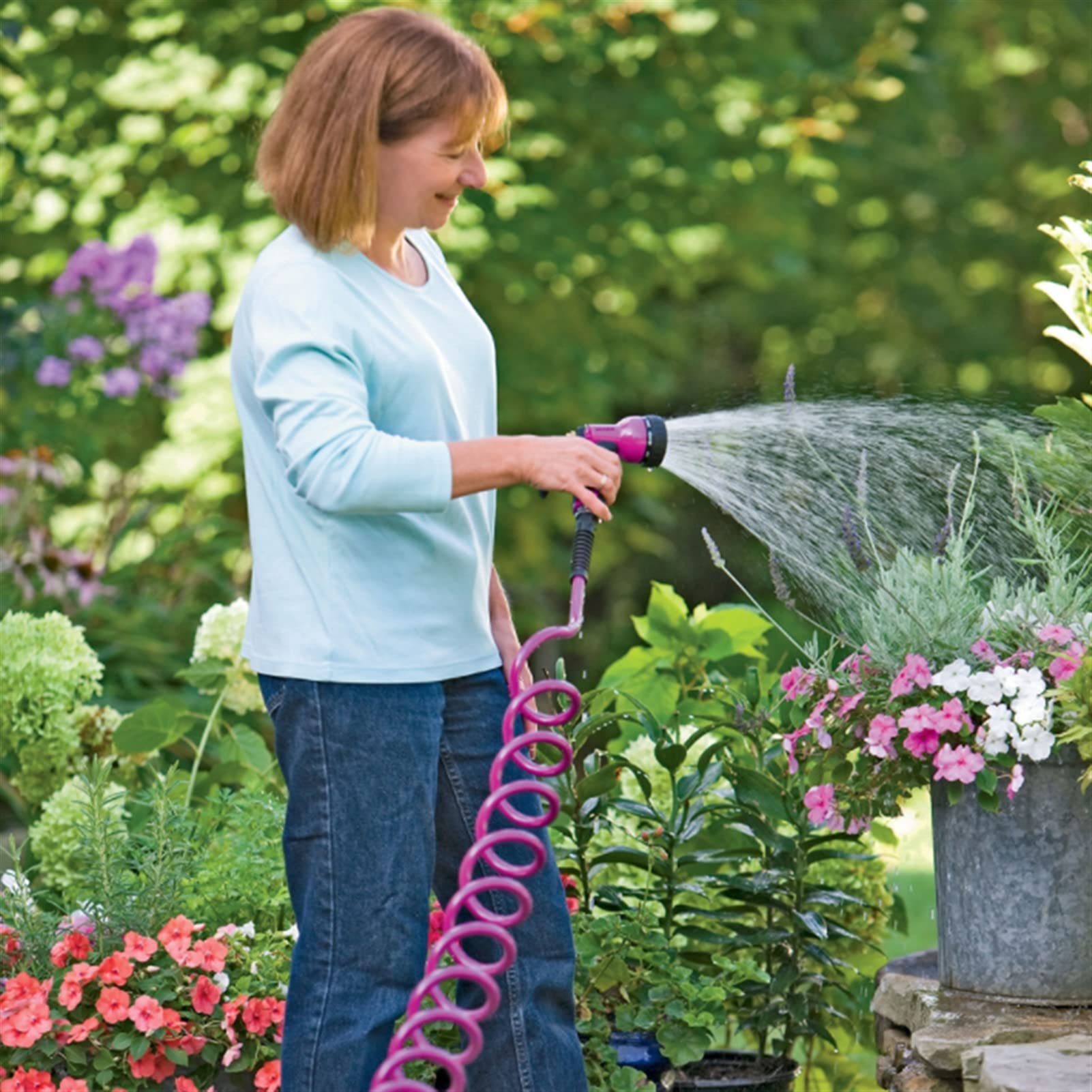 MDINGBAO 7.5M Retractable Magic Flexible Silicone Garden Hose - High Temperature Resistant Water Pipe for Car Washing, Plant Watering & Outdoor Cleaning with Spray Gun (Expands 3X Length)