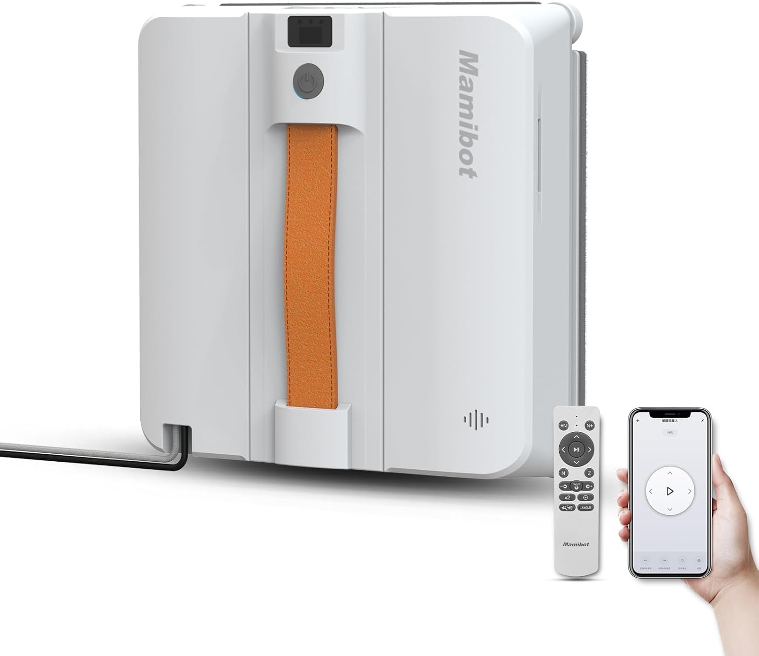 Mamibot W120-DP Smart Window Cleaning Robot with 4 Water Spray Nozzles, 3200Pa Strong Suction, Multiple Cleaning Modes, App & Remote Control - Ideal for High-Rise Glass, Skylights & Hard-to-Reach Windows (Grey)
