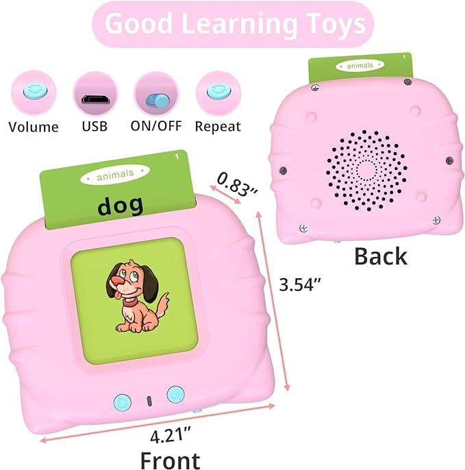 384 Words Pocket Speech for Toddlers - Educational Talking Flash Cards, Montessori Sensory Toys for 1-5 Year Old Girls & Boys | Perfect Birthday Gift & Autism Learning Toy for Preschool Kids | Enhance Early Vocabulary & Speech Development at Home or Classroom