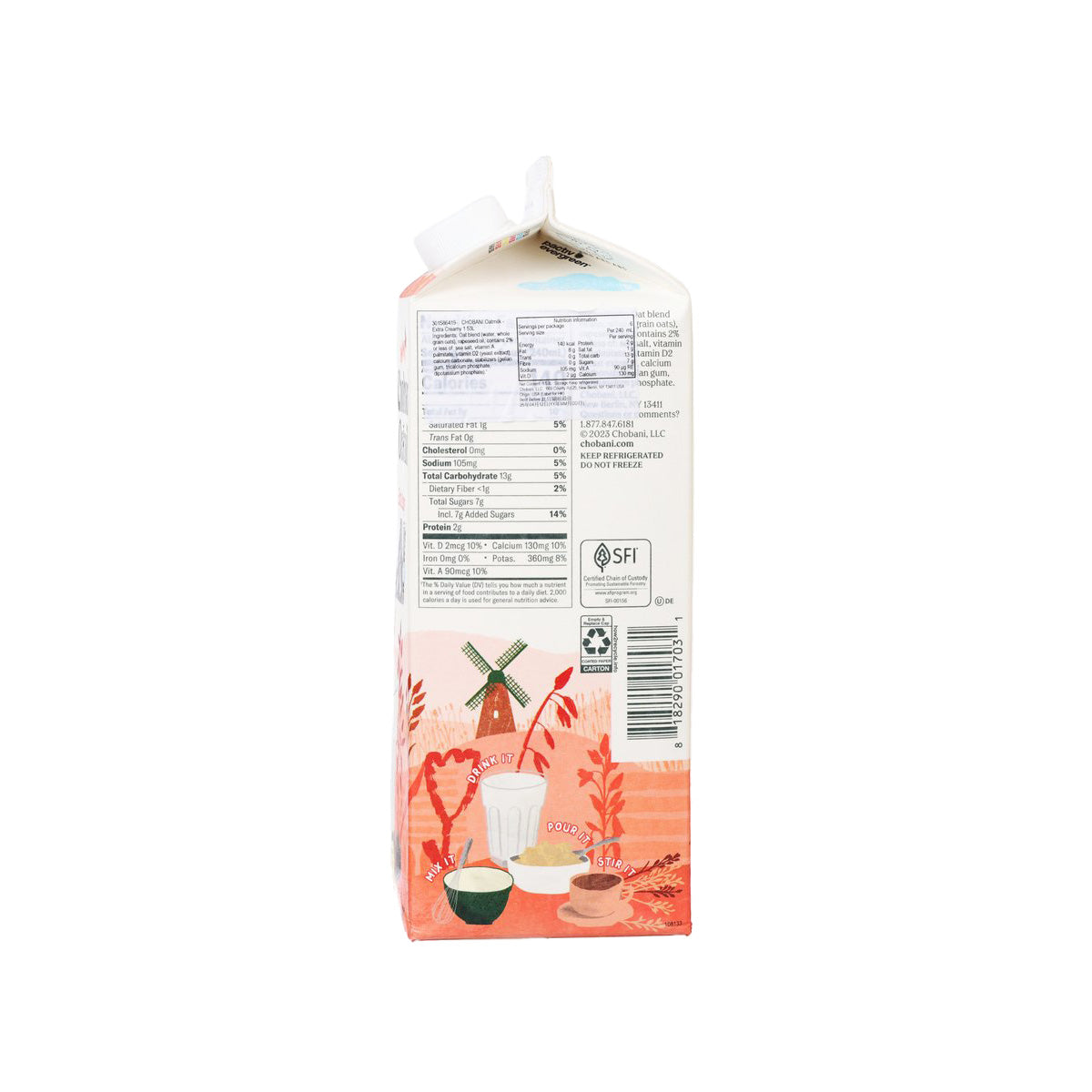 Chobani Extra Creamy Oat Milk - 1.53L (52 fl oz) Plant-Based Dairy Alternative for Coffee, Cereal & Smoothies