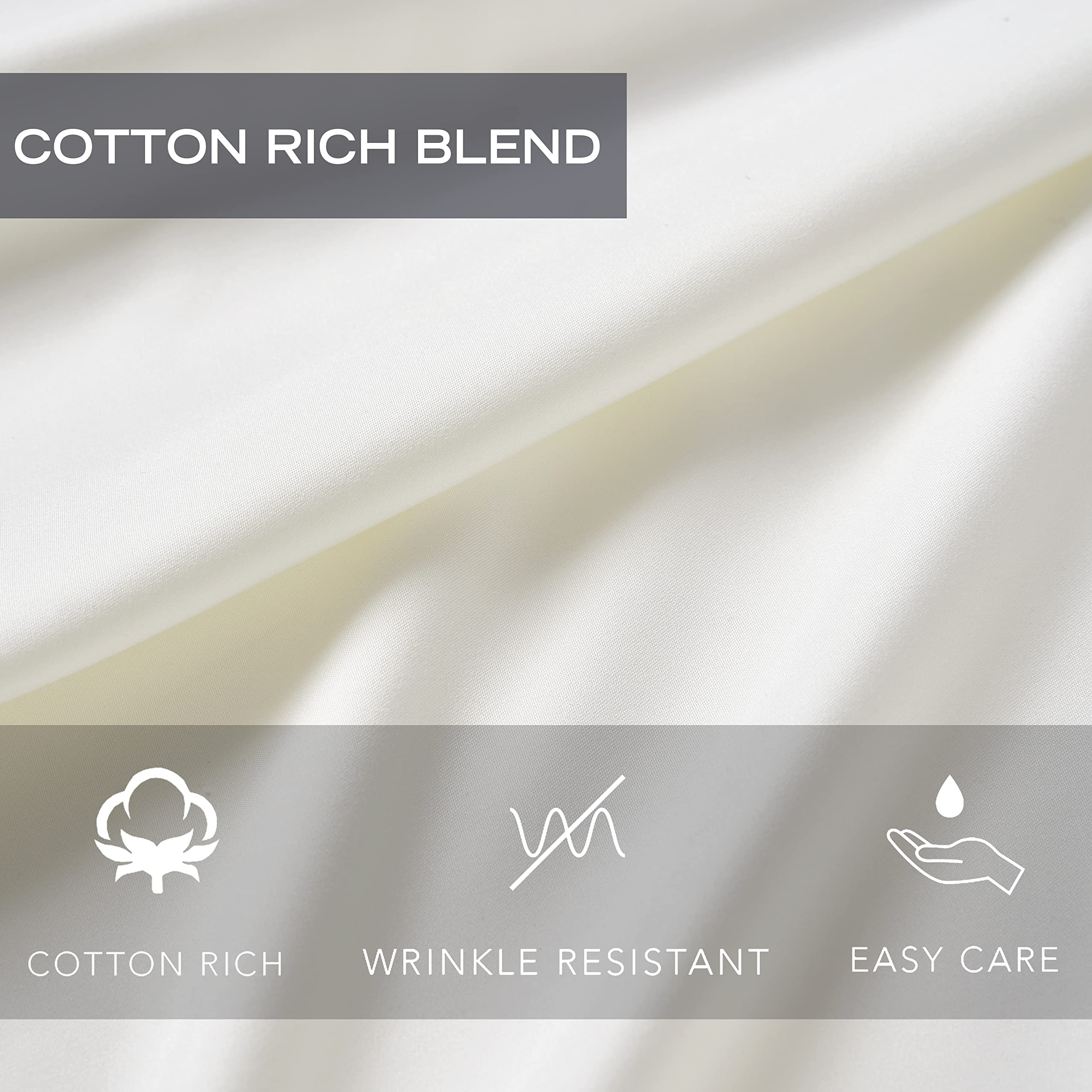 Nautica Queen Fitted Sheet - 100% Cotton Percale Bedding Set, Breathable & Wrinkle-Resistant, Solid White - Perfect for Guest Rooms, Vacation Homes & Everyday Luxury Bedding