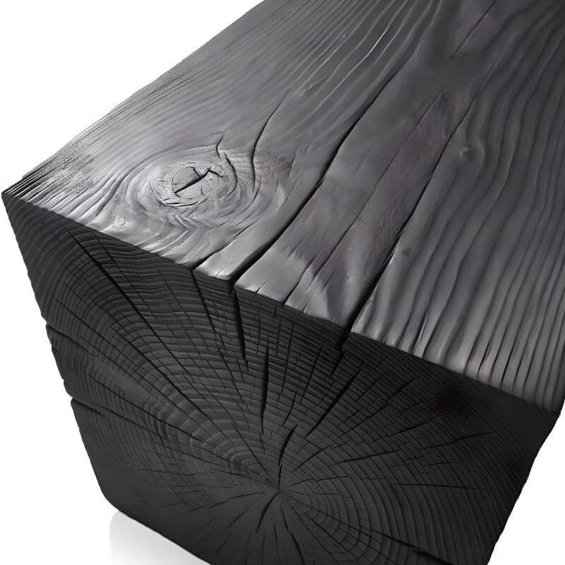 Contemporary Solid Color Timber Shoe Bench in Midnight Black & Unfinished Wood - Perfect for Entryway, Mudroom or Bedroom Organization