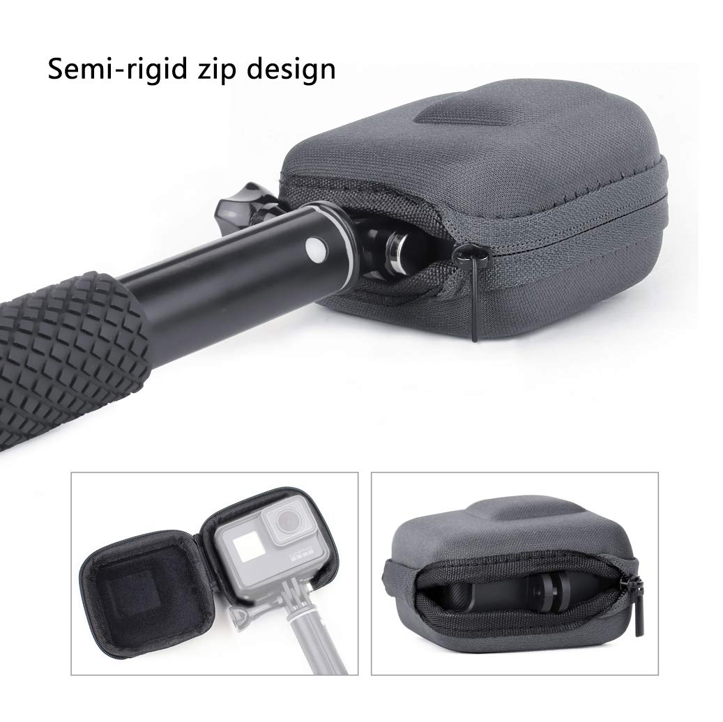 SOONSUN Waterproof Hard Carrying Case for GoPro Hero 5 6 7 Black - Compact Semi-Rigid Protective Shell Travel Storage Bag for GoPro Cameras - Perfect for Hiking, Travel & Outdoor Adventures
