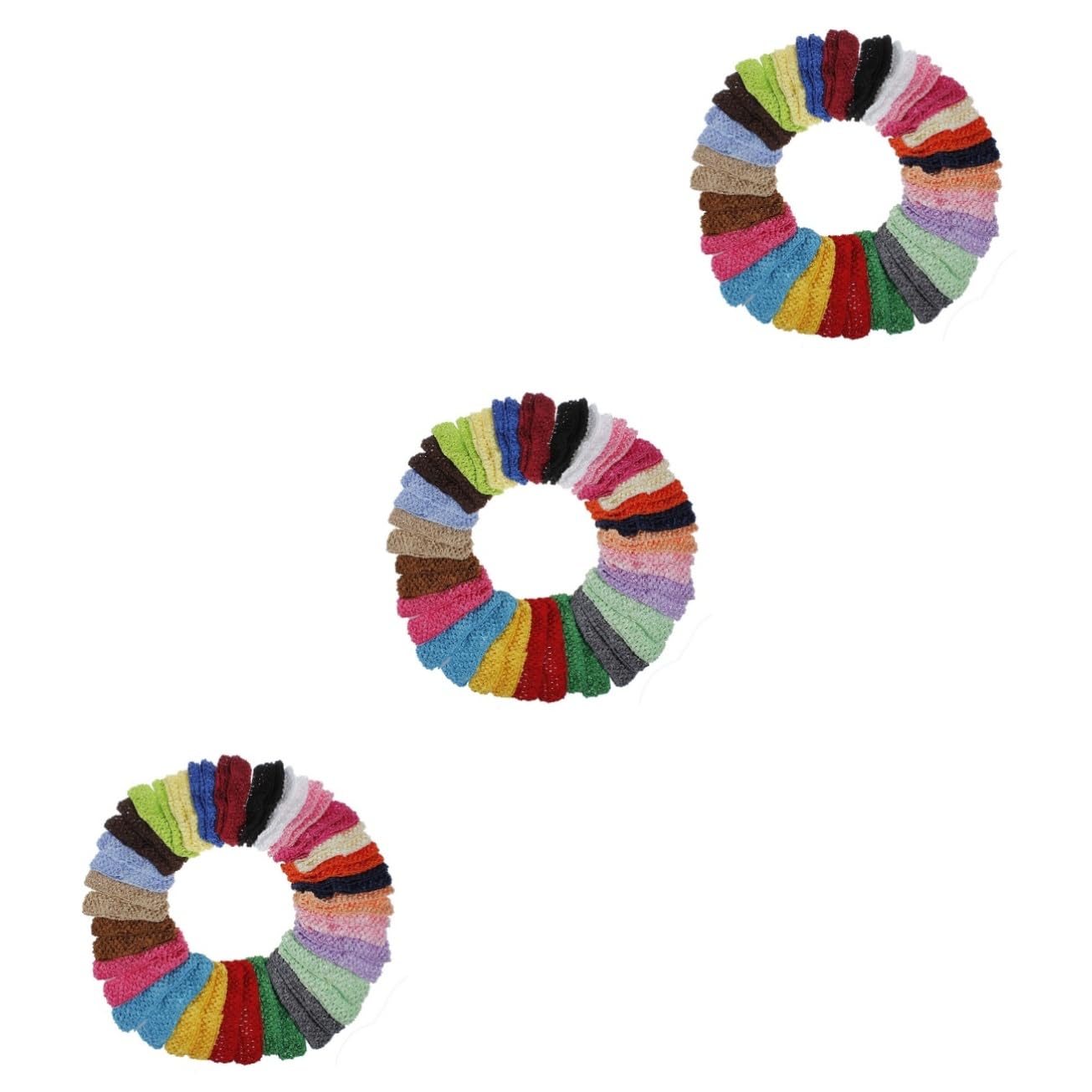 VICASKY 150 Pcs Crochet Hair Bands for Girls - Soft Knit Elastic Headbands for Women & Teens - Perfect for School, Sports, and Everyday Styling