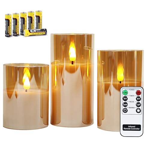 Gold Glass Candle with Remote