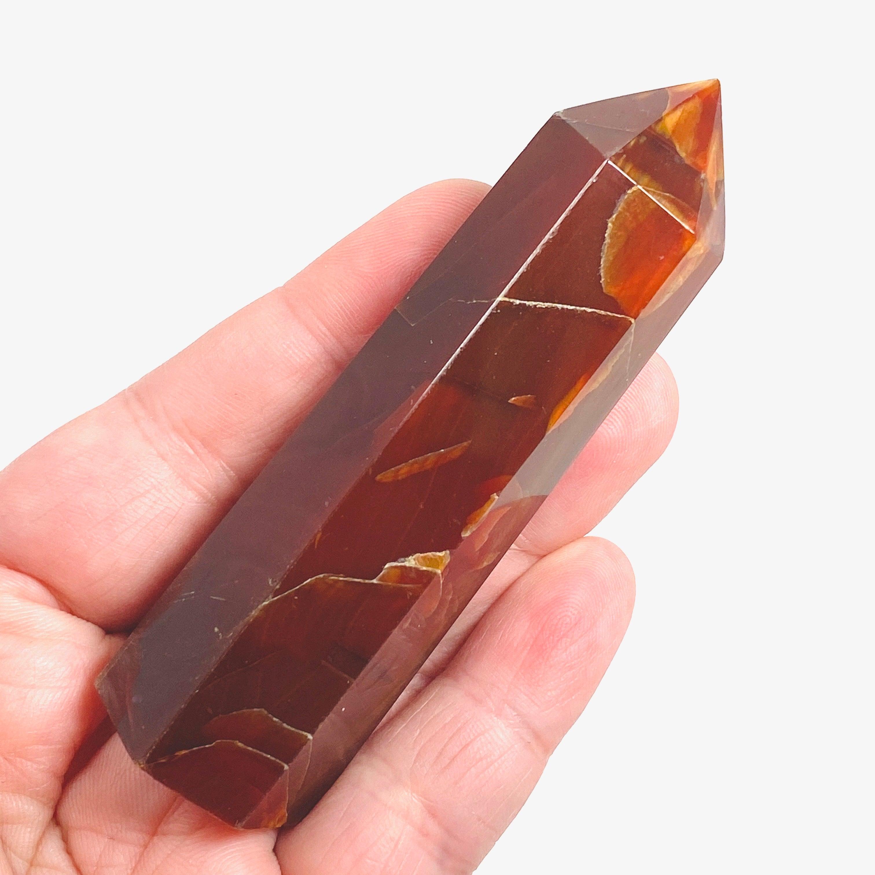 Natural Carnelian Point 65-100g - Healing Crystal for Energy, Motivation & Confidence - Perfect for Meditation, Reiki & Home Decor