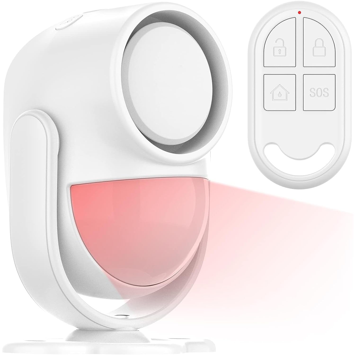 125dB Loud Wireless Motion Sensor Alarm with 328ft Remote Control - 40ft PIR Detector, Battery Powered (3 AA) - Indoor/Outdoor Security System for Home, Shed, Garage, Warehouse - White | Burglar Deterrent & Property Protection