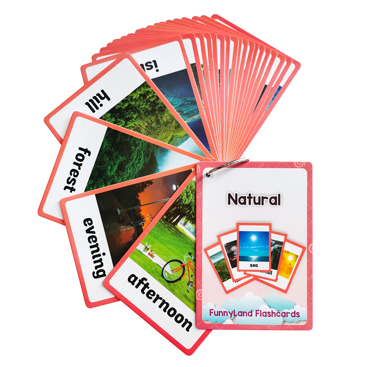 Lilias Natural Flash Cards for Toddlers - Preschool & Kindergarten Learning Toys (4.3x3.14 Inch, 23 Cards) - Perfect for Homeschooling, Early Childhood Education & Interactive Learning Activities