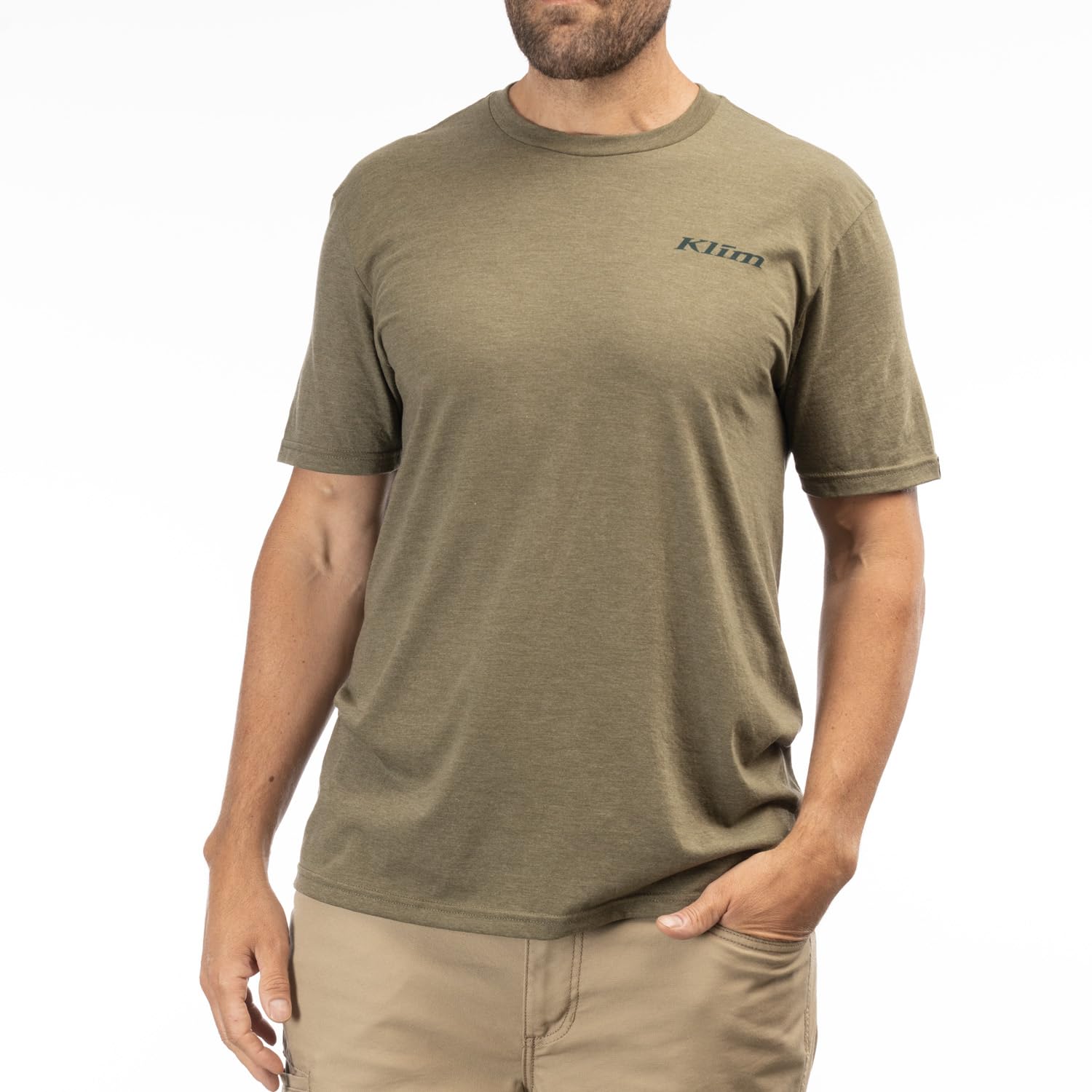 KLIM Men's Discovery Tri-Blend Short Sleeve T-Shirt - Soft & Breathable Cotton Blend Tee for Casual Wear, Gym & Outdoor Activities
