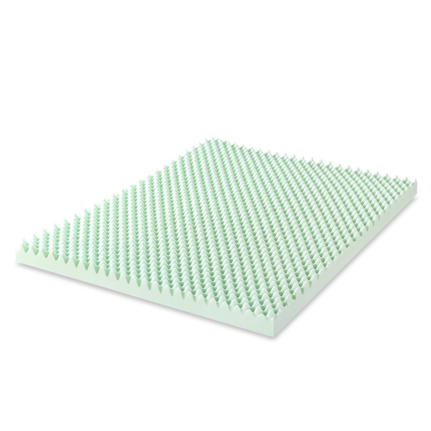 4 Inch Egg Crate Memory Foam Mattress Topper with Green Tea Infusion - CertiPUR-US Certified, King Size for Pressure Relief & Cool Sleep - Perfect for Back Pain Relief, Guest Beds & Dorm Rooms